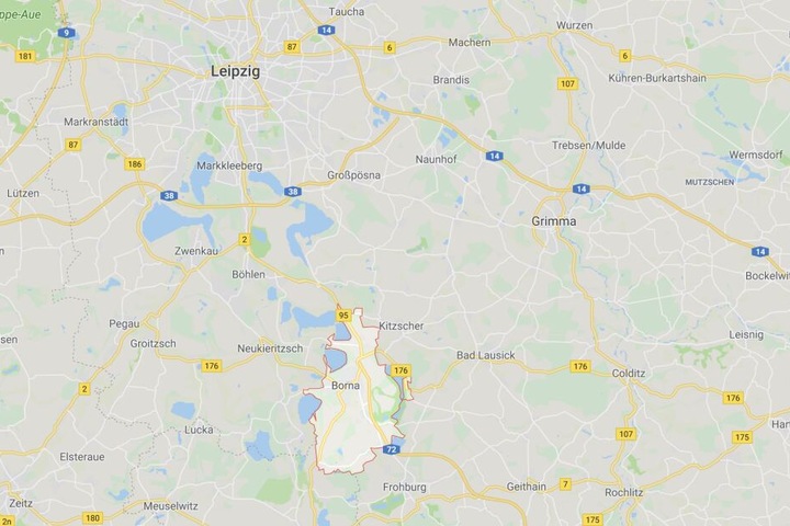 Borna liegt südlich von Leipzig.