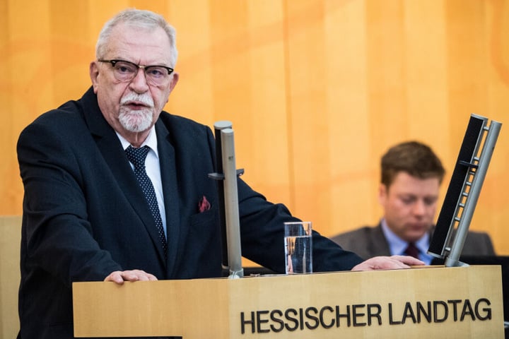 Karl Hermann Bolldorf (AfD), Abgeordneter seiner Partei im Landtag von Hessen, spricht am 5.02.2019 im Parlament.