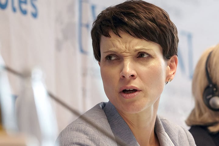 AfD-Vorsitzende Frauke Petry ist vom 22. bis zum 24. April in Köln mit ihrer Partei.
