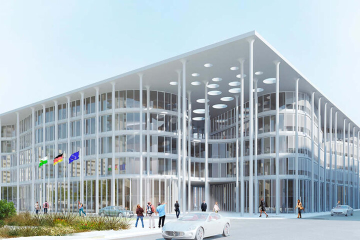 So soll der Glaspalast der Aufbaubank in Leipzig aussehen. Die Baukosten
können noch weiter steigen.