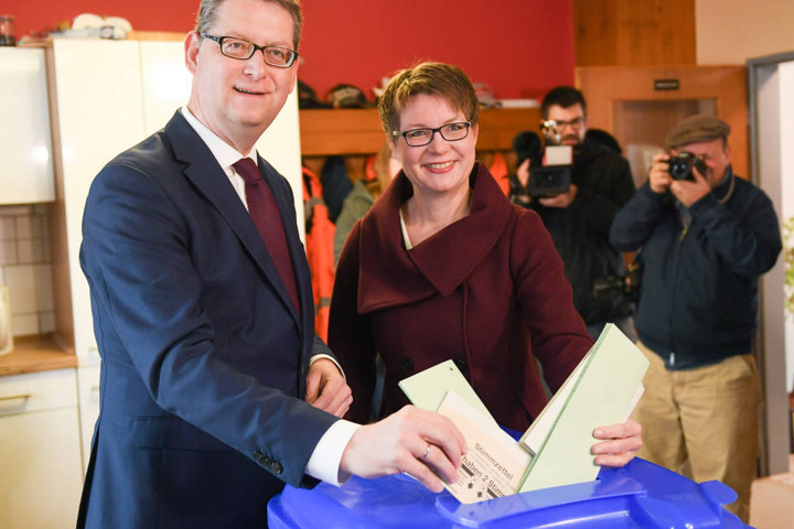 SPD-Spitzenkandidat Thorsten Schäfer-Gümbel hat seine Stimme abgegeben.