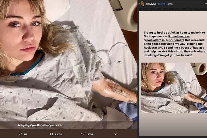 So zeigt sich die 26-Jährige aktuell auf Twitter (l.) und Instagram (r.).