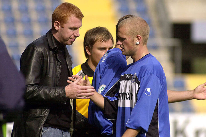 2004: Maik Walpurgis trainierte für knapp 2 Jahre die DSC-Amateure. Hier mit Ex-Armine Nils-Christian Schmidt.
