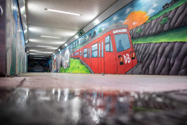 Die Bahn setzt auf professionelle Graffiti an etlichen Bahnhöfen. Sie bleiben in der Szene in der Regel unangetastet von Tags.