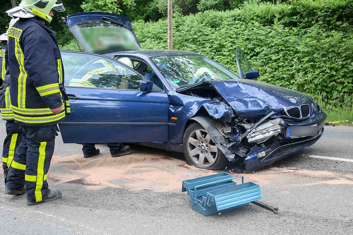 Trotz Vollbremsung kam der BMW nicht mehr rechtzeitig zum Stehen.