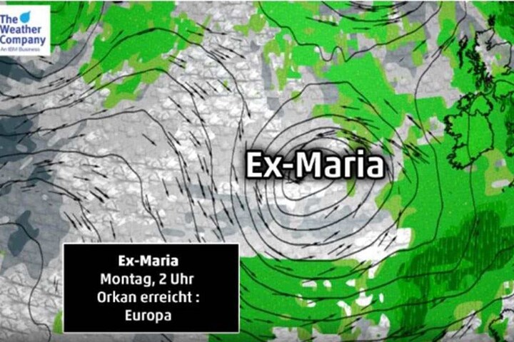 Ex-Maria kann als Orkan zu uns kommen.