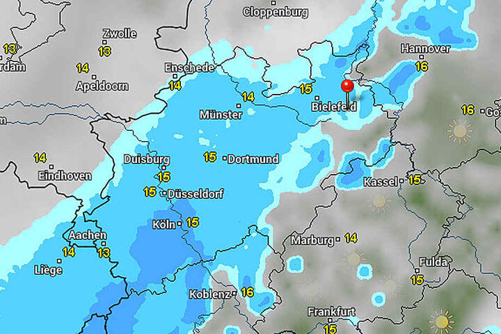 Immer wieder regnet es am Wochenende.