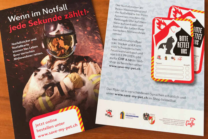 Die Notfallkarten können unter www.save-my-pet.ch bestellt werden.