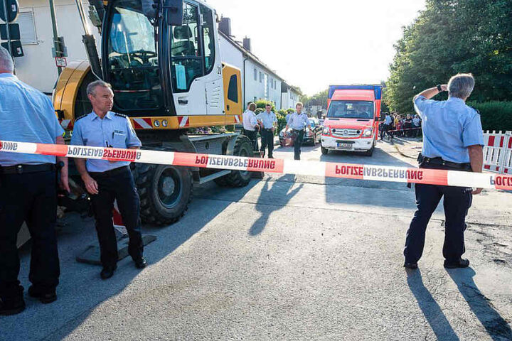Die Erwinstraße in Quelle wurde weiträumig abgesperrt.