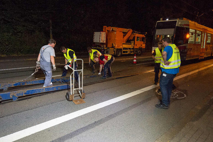 Zahlreiche MoBiel-Helfer waren in der Nacht im Einsatz.