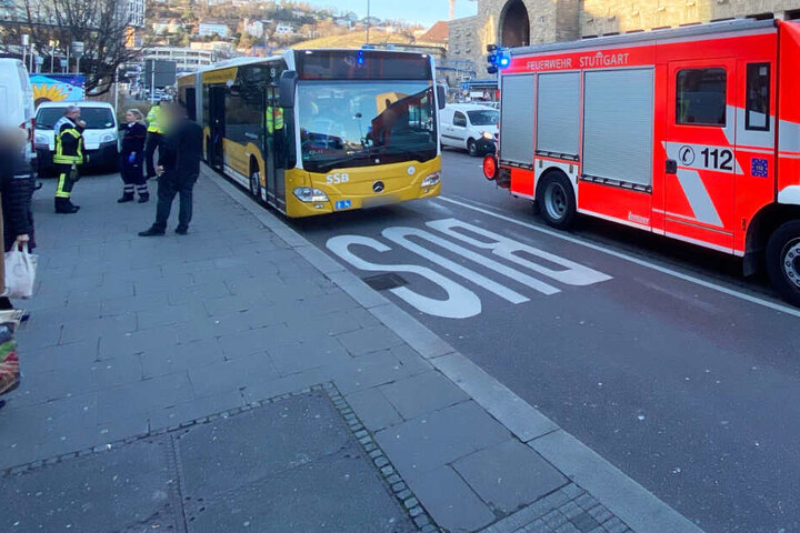 Ein Blick auf den Bus, der am Unfall beteiligt war.