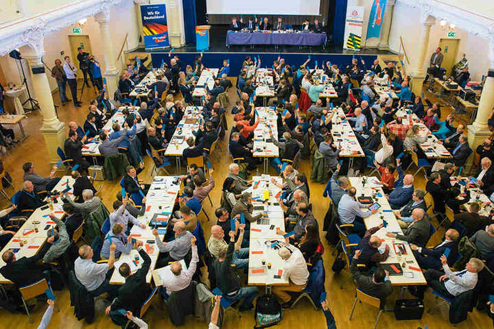 Teile der AfD (hier bei einem Parteitag) werden vom Verfassungsschutz beobachtet.