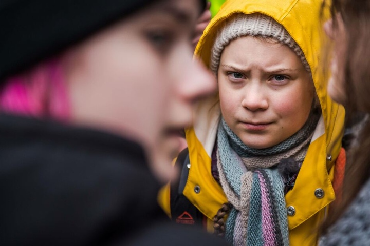 Greta Thunberg auf einer Demo im März 2019 in Stockholm.