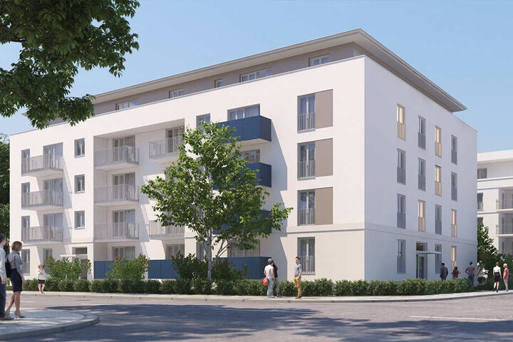 Dieser schicke Neubaukomplex soll anstelle der Garagen gebaut werden. Baubeginn: Sommer 2019.
