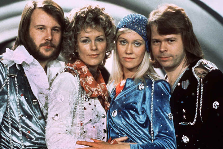 Die Mitglieder der schwedischen Popgruppe ABBA (v.li.): Benny Andersson, Annafrid Lyngstad, Agnetha Fältskog und Björn Ulvaeus.