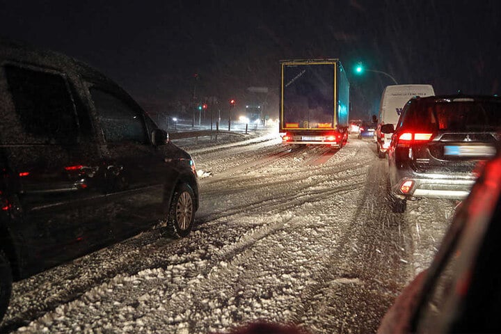 Die Zufahrt zur A4 bei Hohenstein-Ernstthal.