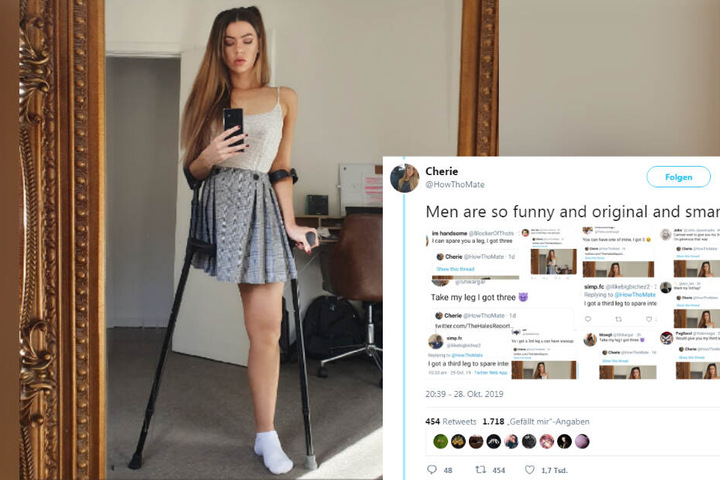 Cherie wollte nur einen unbeschwerten Post absetzen, doch gleich ein ganzer Schwarm widerwärtiger Männer fiel über sie her.