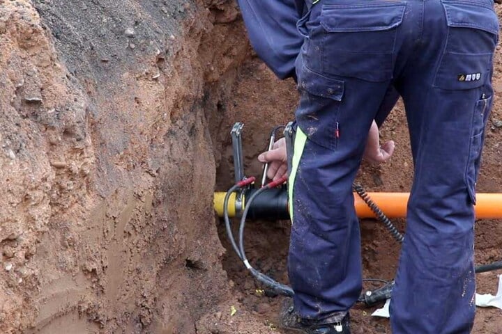 Der Gasversorger machte sich schnell an die Reparatur des Lecks.