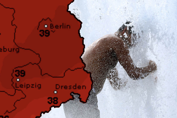 Erfrischung nötig! Am Mittwoch sollten es bis zu 39 Grad in der Hauptstadt werden. (Bildmontage)