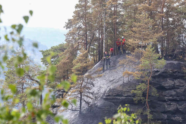 Auch am Freitagmittag waren die Feuerwehr noch mit dem Löschen des Brandes beschäftigt.