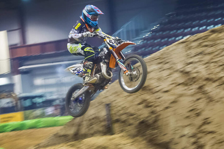 Auch Nachwuchs-Fahrer Luka Pfalz (16) startet wieder beim ADAC-Super-Cross in der Chemnitz Arena