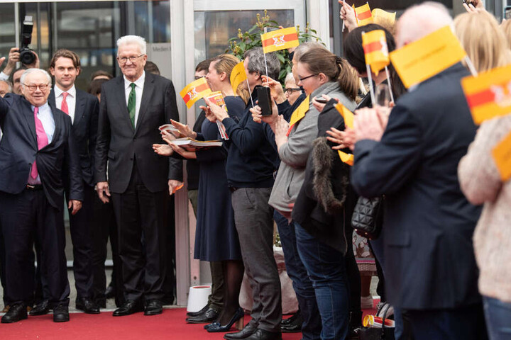 Hubert Burda, Jacob Burda und Winfried Kretschmann (v.l.n.r.).