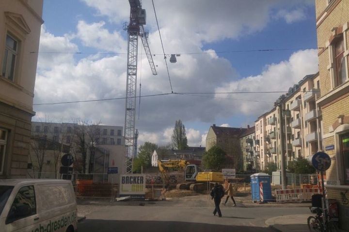 An der Ecke Scheunenhofstraße/ Schönbrunnstraße wurde die Bombe gefunden.