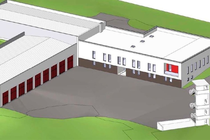 Das feuerwehrtechnische Zentrum soll 6,25 Millionen Euro kosten und Ende 2019 fertig sein.