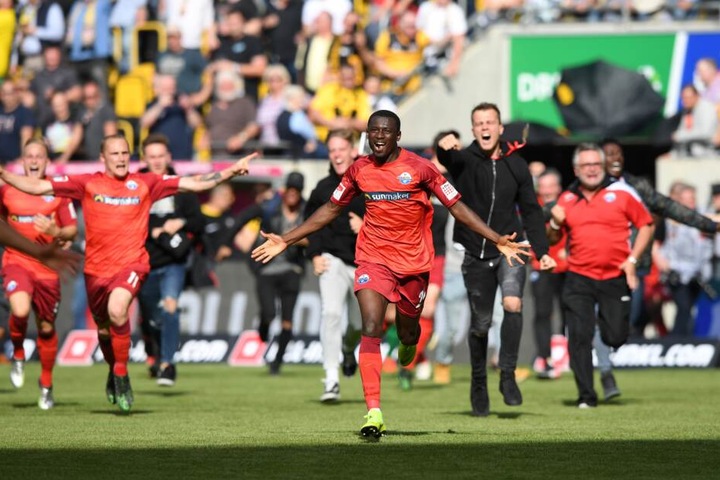 Bei Dynamo Dresden feierte der SCP seinen Aufstieg in die 1. Bundesliga.