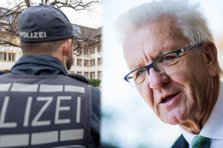 Die deutsche Polizeigewerkschaft kritisiert Ministerpräsident Winfried Kretschmann bezüglich der Ausgaben für die innere Sicherheit. (Fotomontage)