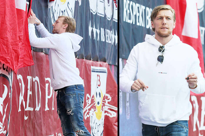 Der noch bis Saisonende gesperrte Emil Forsberg (26) schrieb am Samstag vor dem Spiel gegen den VfL Wolfsburg (4:1) Autogramme für die Fans in der Red Bull Arena.
