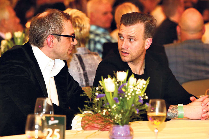Zwei FCE-Legenden, zwei ehemalige Kapitäne: Tomasz Kos (l.) und Rene Klingbeil waren ebenfalls eingeladen worden.