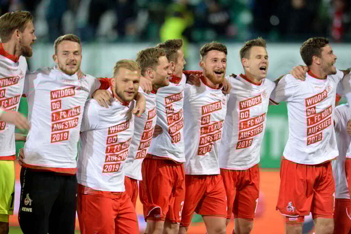 Der 1. FC Köln feierte den Aufstieg in die 1. Liga.