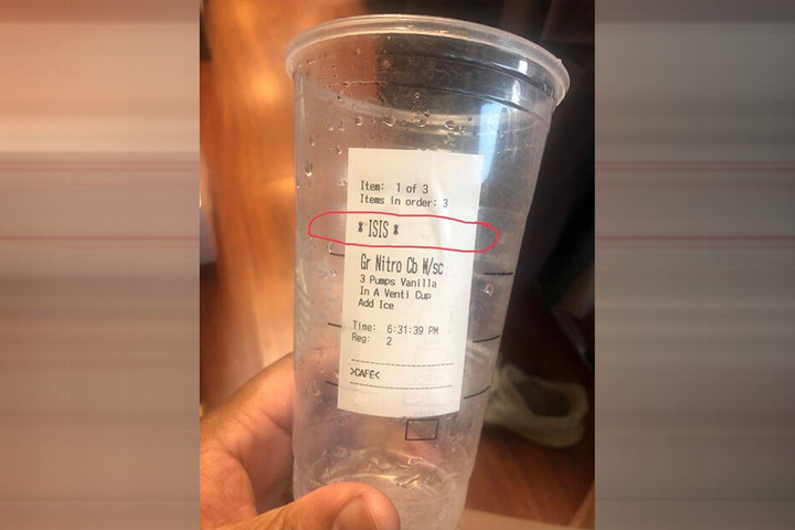 Auf dem Bon zu seinem Kaffee stand "ISIS".