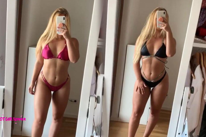 Die Fotomontage zeigt zwei weitere Bikini-Ansichten von Tami Tilgner.