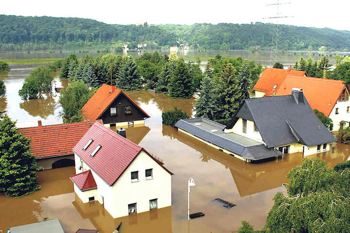 Die Niederseite in Brockwitz wird regelmäßig vom Hochwasser überflutet. 24 Häuser sind davon betroffen.