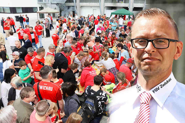 FSV-Pressesprecher Daniel Sacher (r.). Wie in den vergangenen Jahren werden die FSV-Profis natürlich wieder Autogramme für die Fans geben. (Bildmontage)