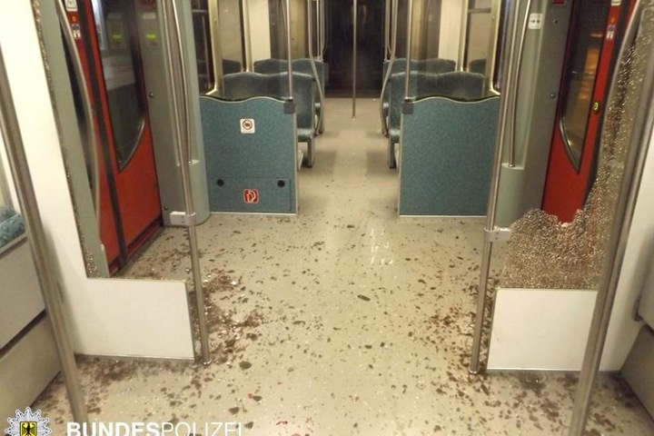 Die beiden Windfangscheiben wurden völlig zerstört.