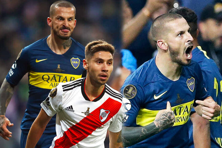 Hat auf dem Feld auch eine leicht verrückte Ader: Dario Benedetto (l.) kann schöne Grimassen schneiden. (Bildmontage)