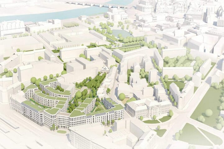 So soll der neue Stadtteil mit 500 Wohnungen aussehen.
