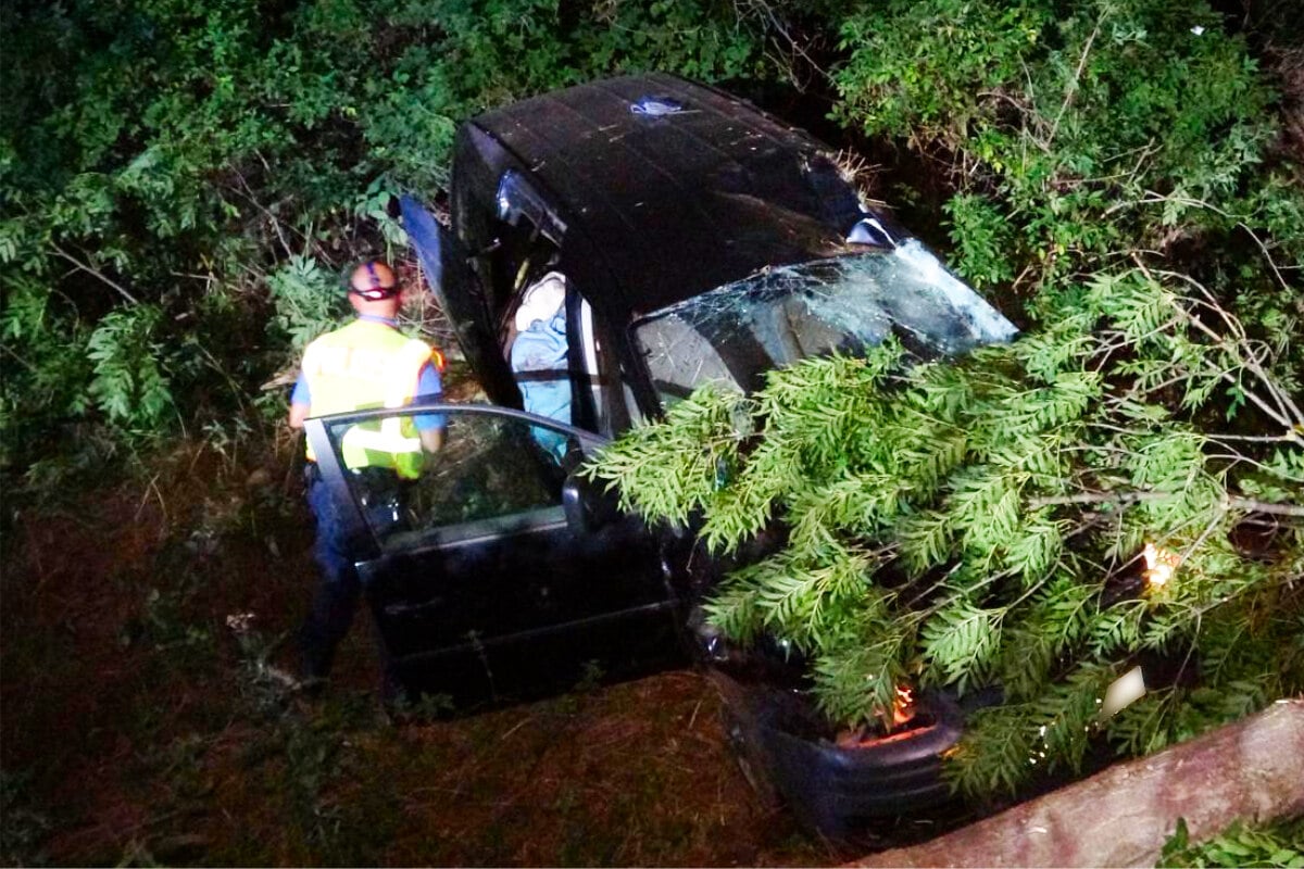 Angetrunkene-Caddy-Fahrerin-verliert-Kontrolle-und-baut-Unfall-Auch-Kind-sitzt-mit-im-Auto