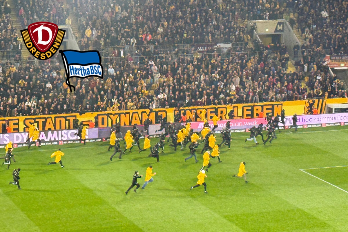 Dynamo gegen Hertha BSC live: Eklat in Dresden! Fans stürmen zum Gästeblock, Lager beschießen sich mit Raketen