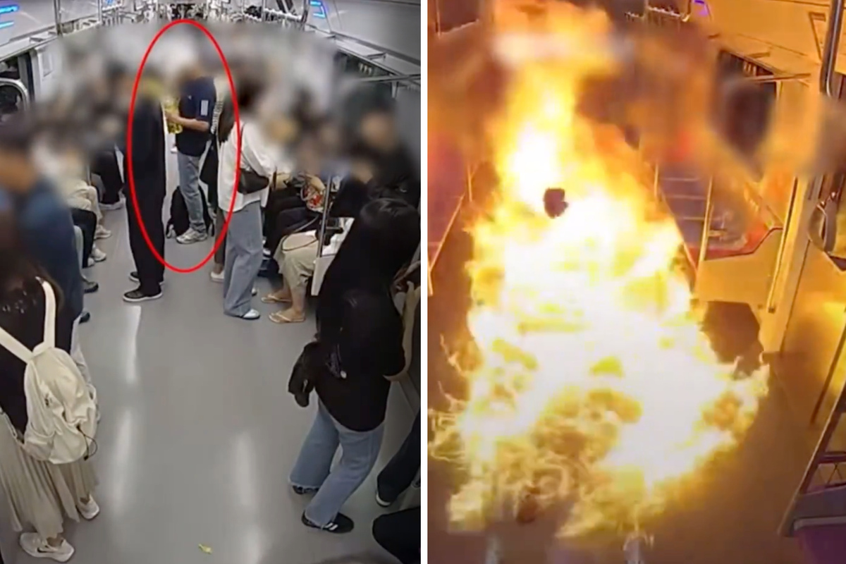 Feuerteufel in der U-Bahn: Rentner setzt Zug in Seoul in Brand