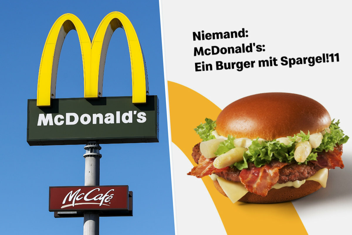 Kein Witz: Bei McDonald's gibt es nun auch Burger mit Spargel und Sauce Hollandaise!