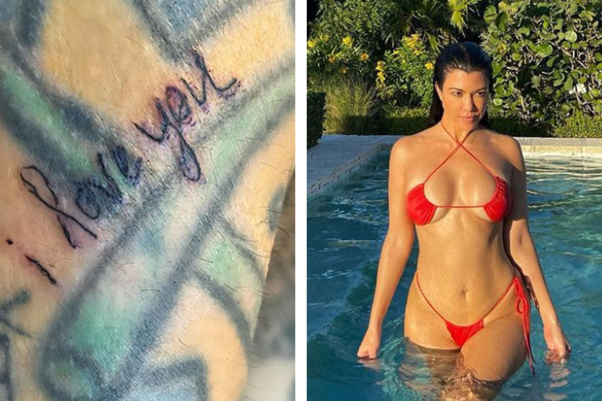 Kourtney Kardashian Shows Off Her Buzzworthy Tattooing Skills On Travis 