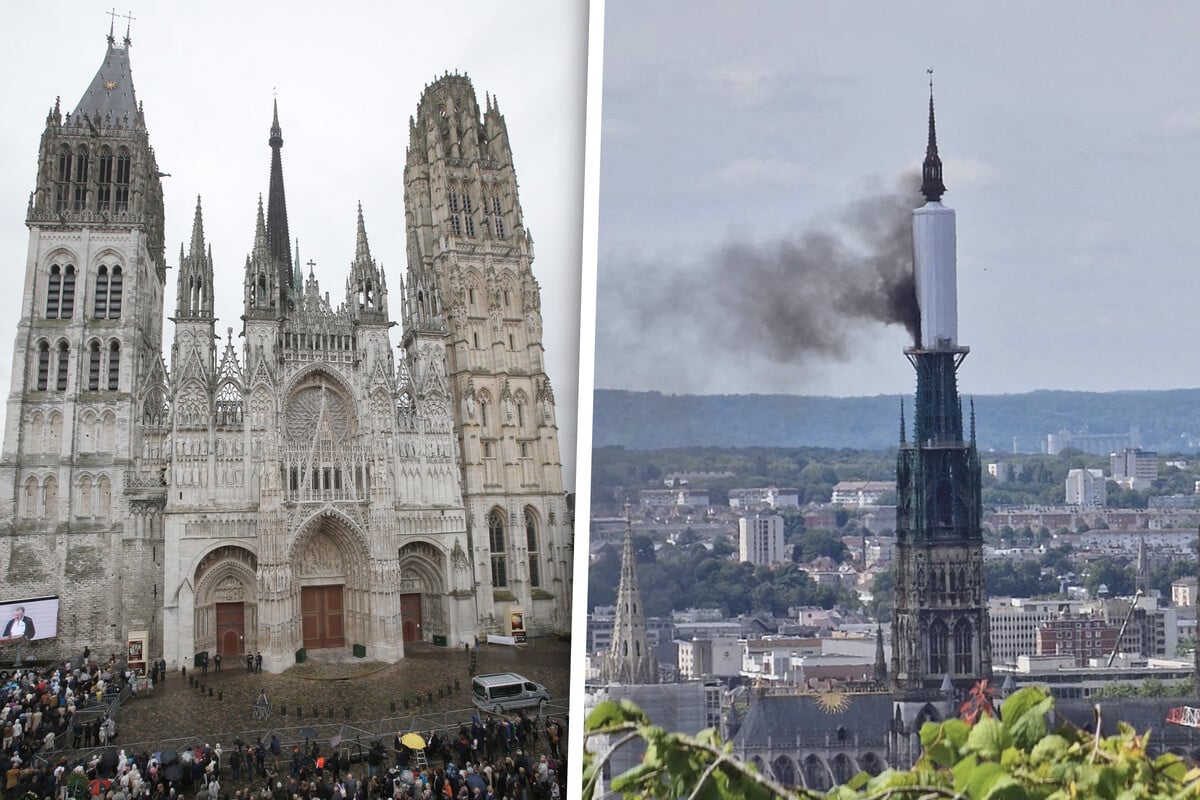Feueralarm in Frankreich: Turm von berühmter Kathedrale in Flammen