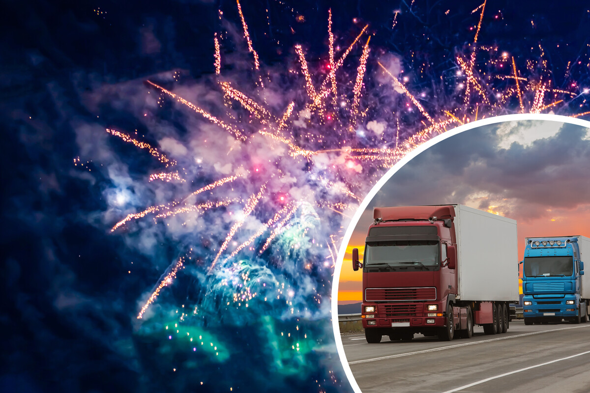 Pyroshow Mit Auto Pyro-Show auf der Autobahn: Unfall löst spektakuläres Feuerwerk aus