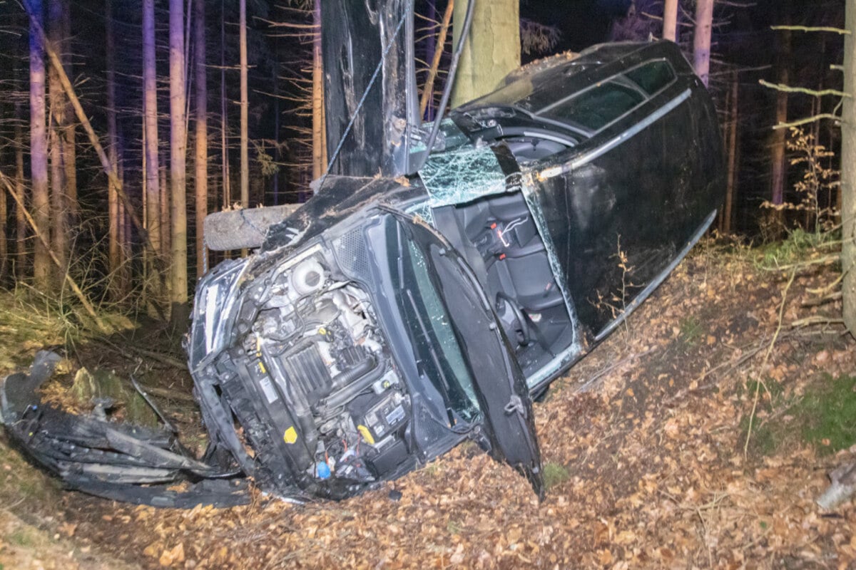 Unfall Im Erzgebirge: Seat überschlägt Sich Und Kracht In Waldstück