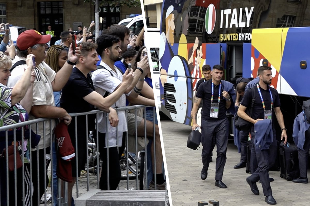 Vor dem entscheidenden EM-Gruppenspiel: Italienische Mannschaft in Leipzig begrüßt