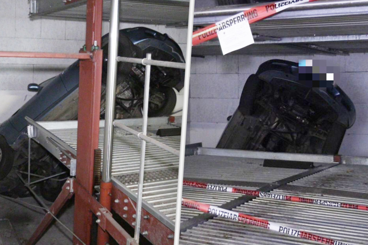 Frankfurt / Main: Strange accident – the car is suddenly upright in the underground car park